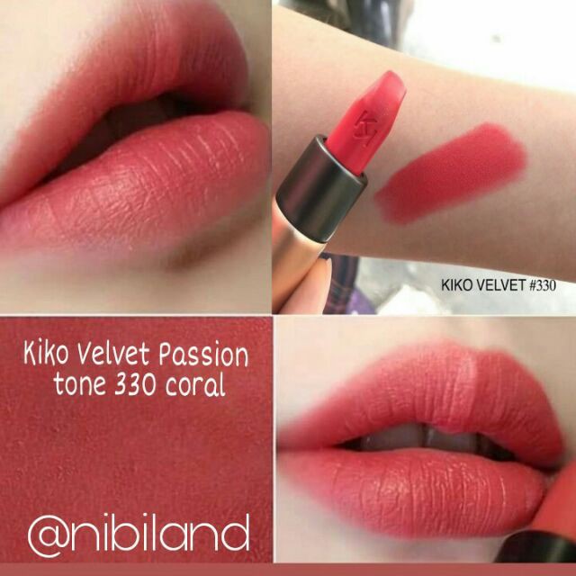 [Chính hãng] Son Kiko Matte Velvet Passion Màu 330 Coral màu cam hồng đẹp nhất 2021