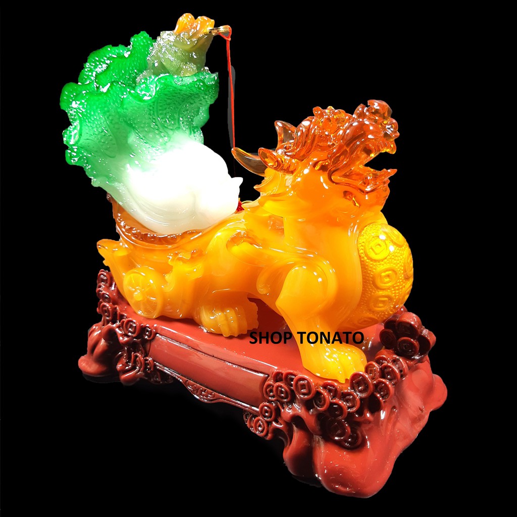 TỲ HƯU PHONG THỦY KÉO BẮP CẢI WM833,WM833ML XANH CAO 23CM | BigBuy360 - bigbuy360.vn