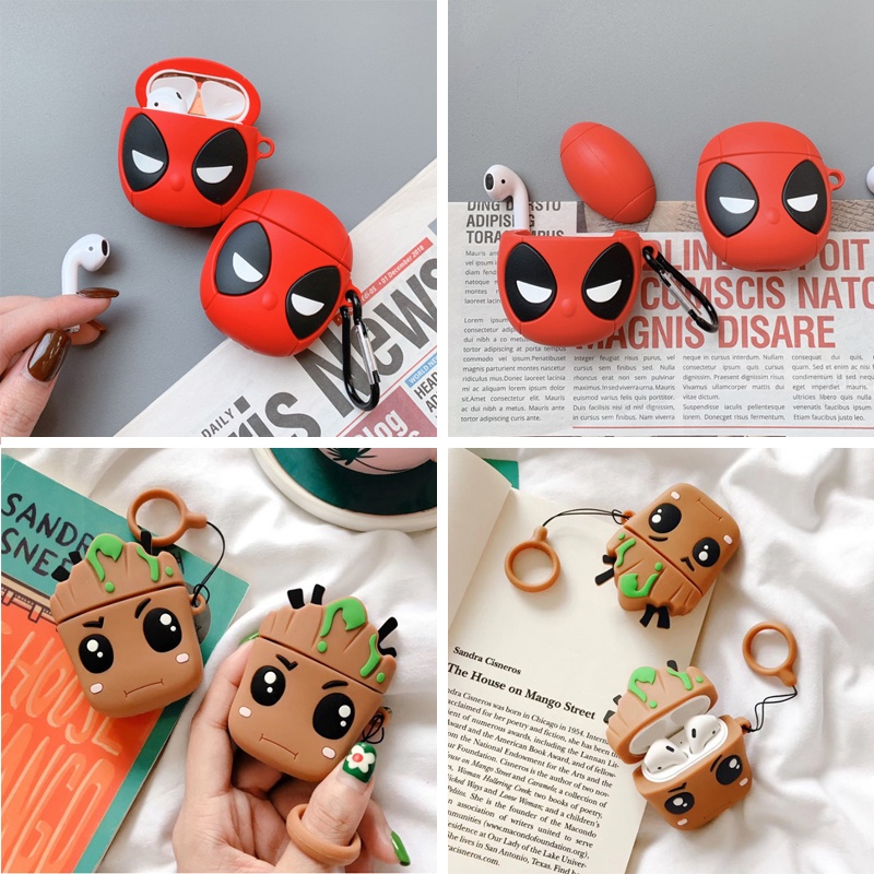 Vỏ Bảo Vệ Hộp Sạc Tai Nghe AirPods Pro 1 / 2 3 Bằng Silicon Họa Tiết Hoạt Hình Người Nhện I
