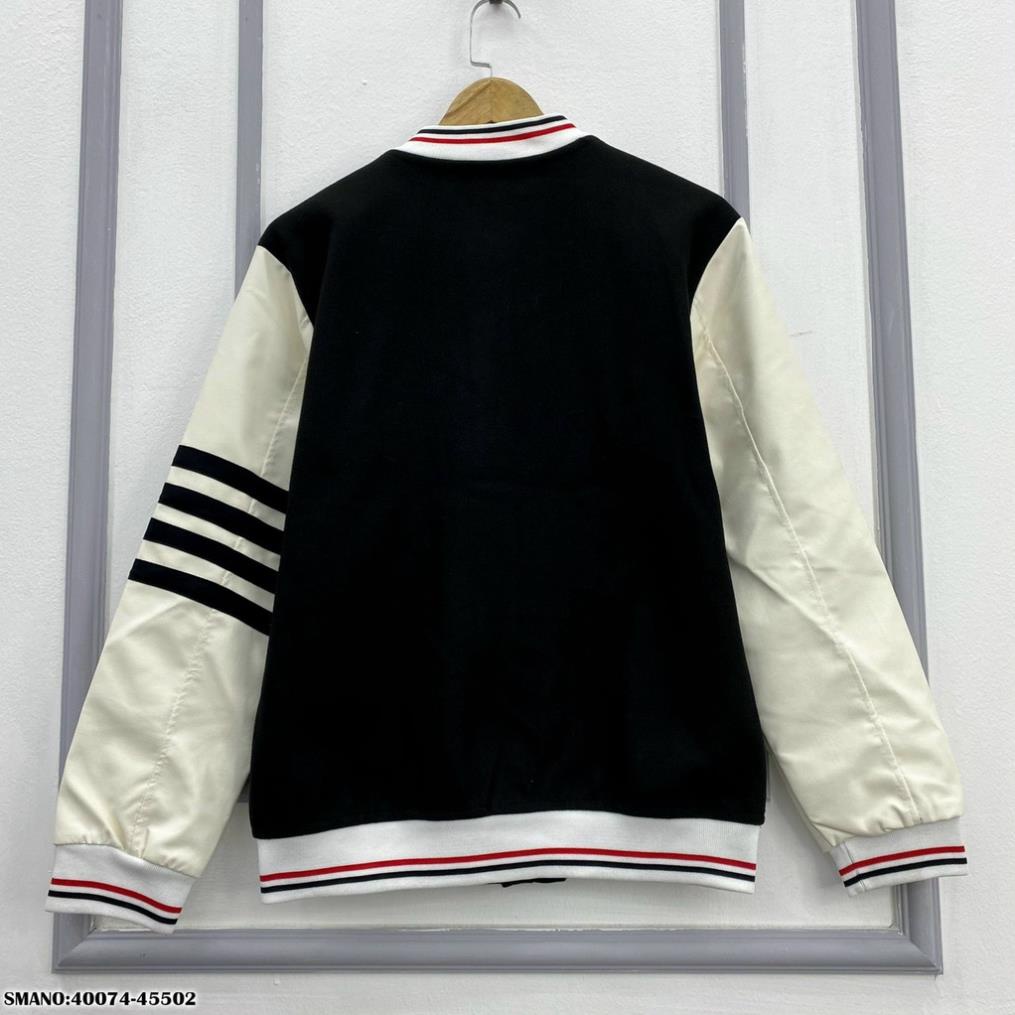 Áo Bomber Thom Brower Thêu Chữ Ngực Siêu Đẹp - Áo Khoác Bomber Thom Kẻ Tay Cực Chất