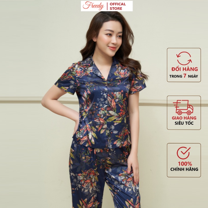 [Mã BMBAU50 giảm 7% đơn 99K] Đồ bộ pijama lụa cao cấp nữ Freedy-BN1224