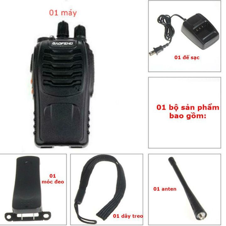 Bộ Đàm Baofeng BF-888S Khoảng Cách Từ 3-5 Km Với 16 Kênh Bảo Hành 12 Tháng