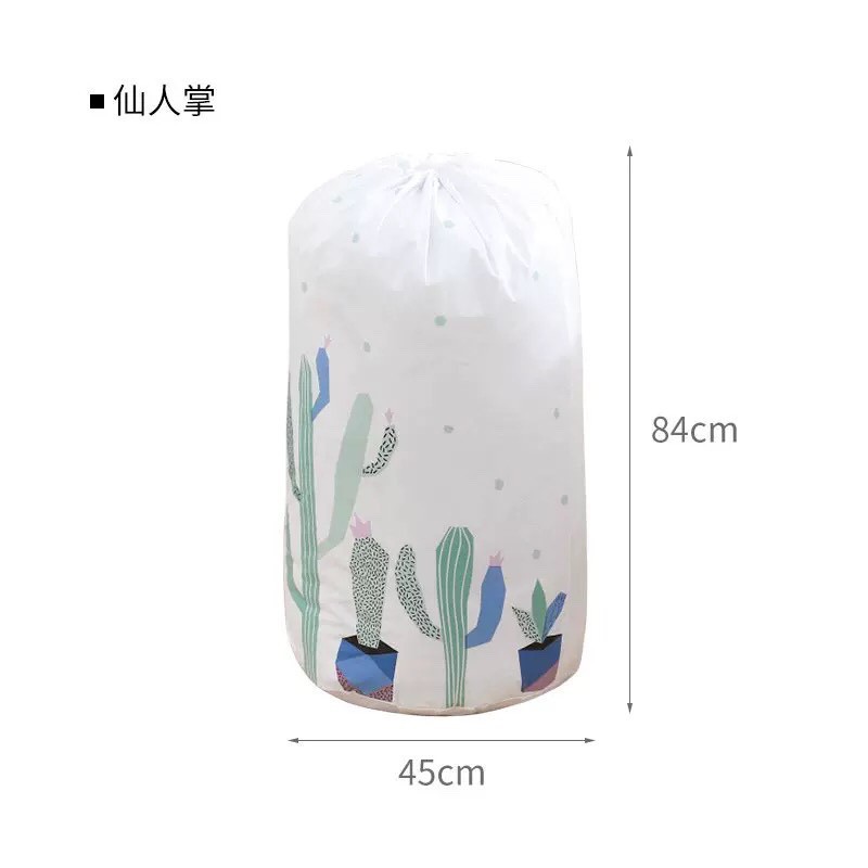[Hot]-Túi đựng chăn mền chống ẩm hình trụ họa tiết kute