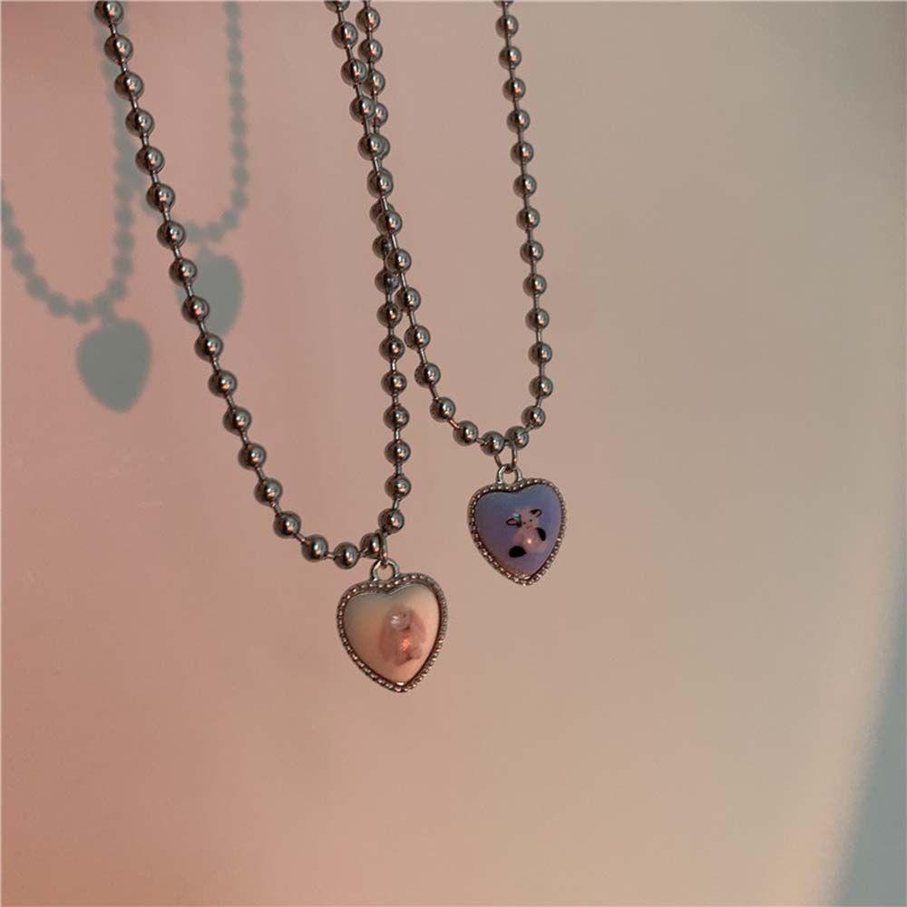 AROMA Dây Chuyền Choker Mặt Hình Thỏ / Trái Tim Phối Hạt Ngọt Ngào Dễ Thương Thời Trang Cho Nữ