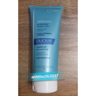 Sữa rửa mặt cho da nhờn mụn Ducray Keracnyl gel moussant