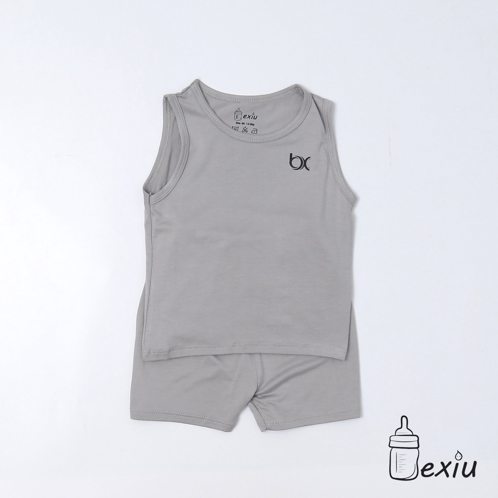 Bộ ba lỗ Bé Xíu Bexiu màu trơn chất thun lạnh mềm mịn mát cho bé trai và bé gái từ 5-19kg HÀNG CAO CẤP