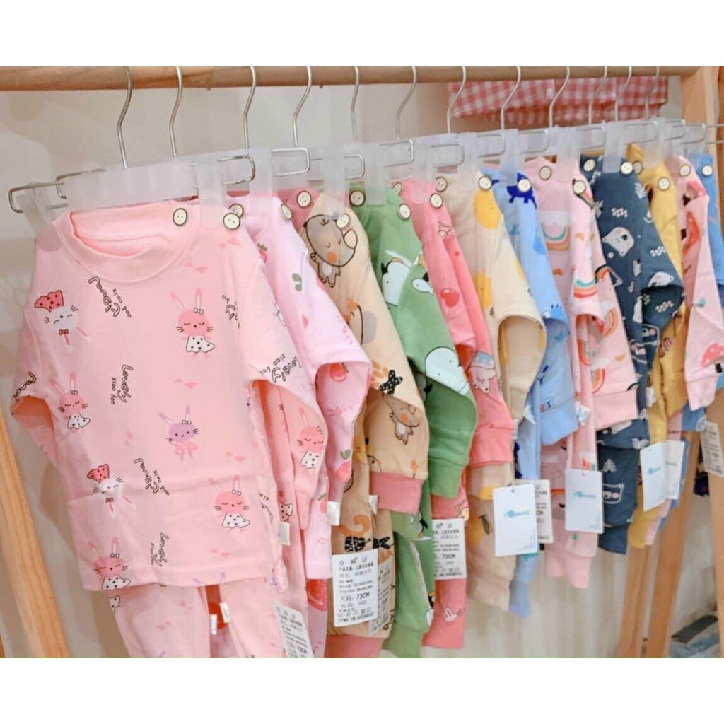 Bộ cạp cao cotton sợi bông mềm mịn, giữ ấm bụng cho bé trai bé gái