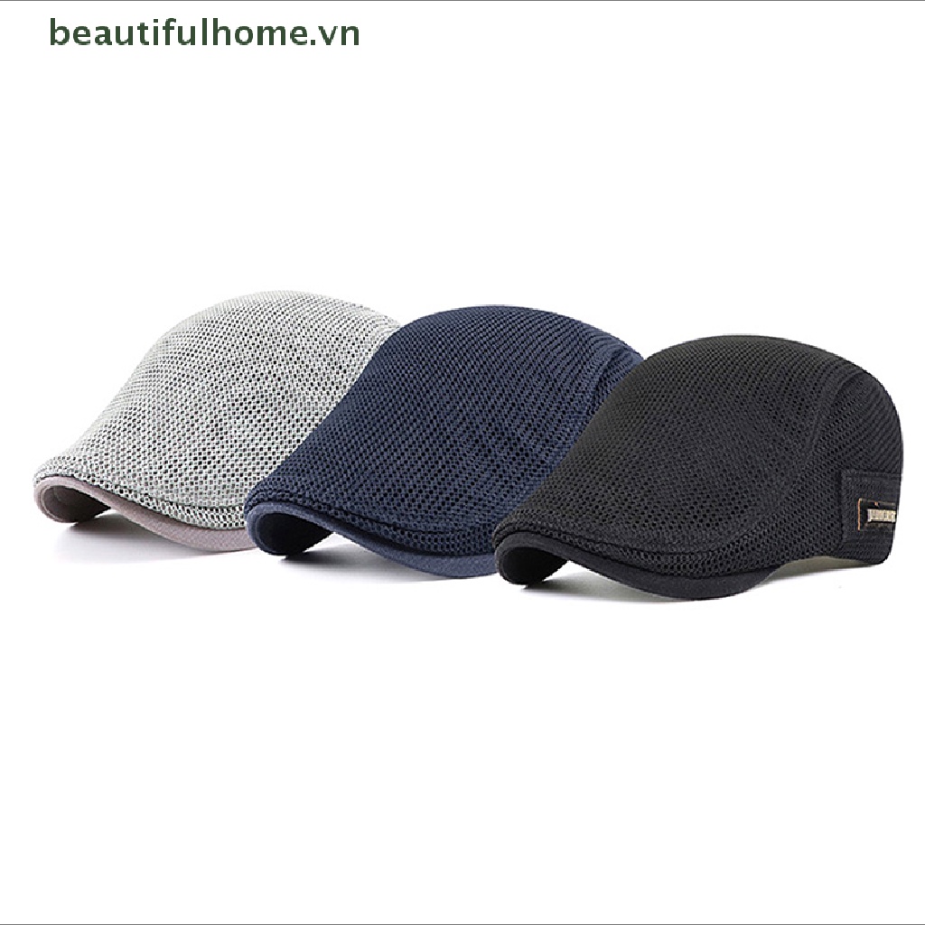 [beautifulhome] Mũ Nồi Beret Phối Lưới Thoáng Khí Cho Nam [beauty]