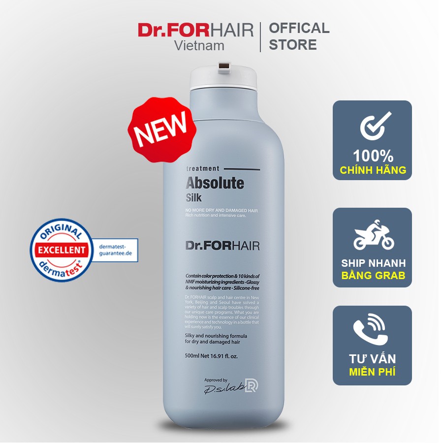 Dầu xả cho TÓC NHUỘM, nuôi dưỡng và chăm sóc tóc khô và hư tổn Dr.FORHAIR Absolute Silk Treatment 500ml