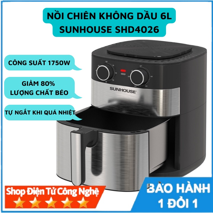Nồi chiên không dầu Sunhouse 6l SHD4026