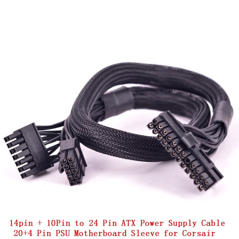10 + 18Pin đến 24Pin 20 + 4Pin ATX Cáp khai thác cáp PSU cho Corsair RM1000 RM850 RM750 RM650 RM550 