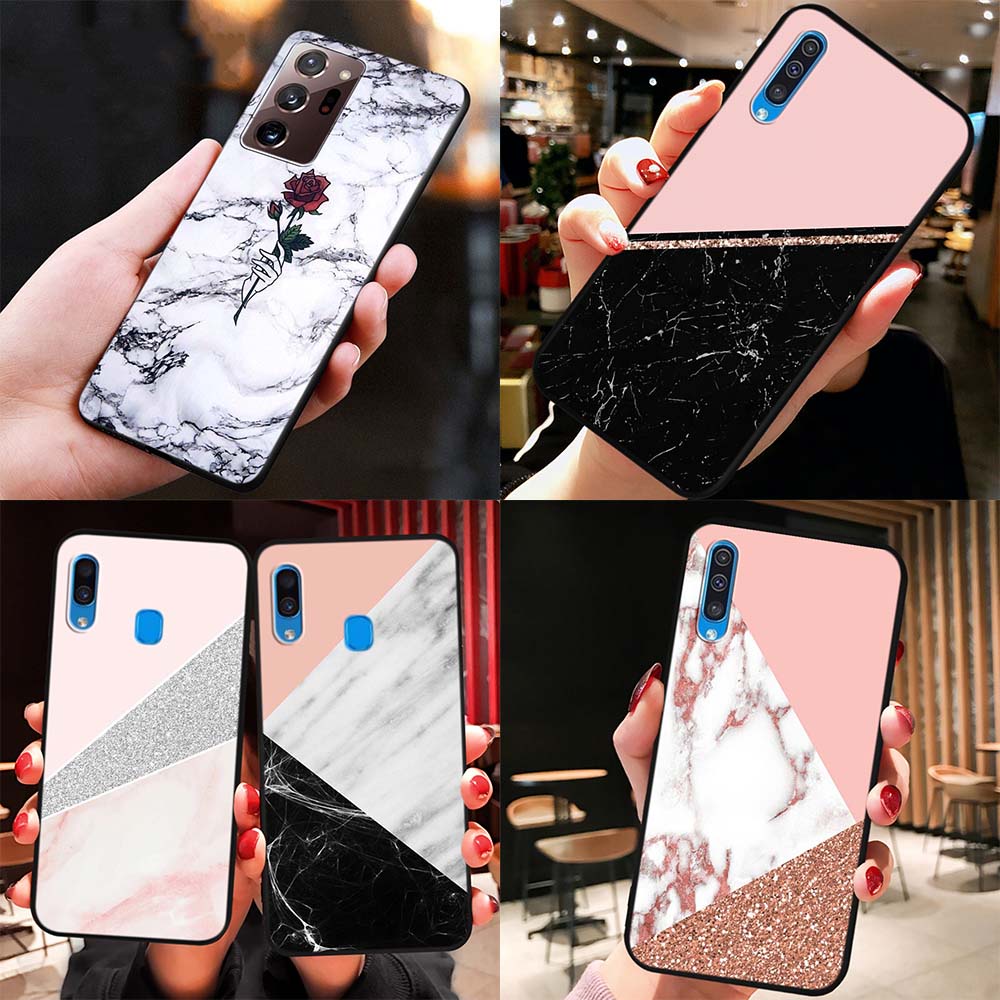 Ốp Điện Thoại TPU Dẻo Họa Tiết Vân Đá Cho Samsung Galaxy J7 Pro Prime A6 2018 J4+ J4 Plus A5 2017 A01 A02 A02s A03s AS35