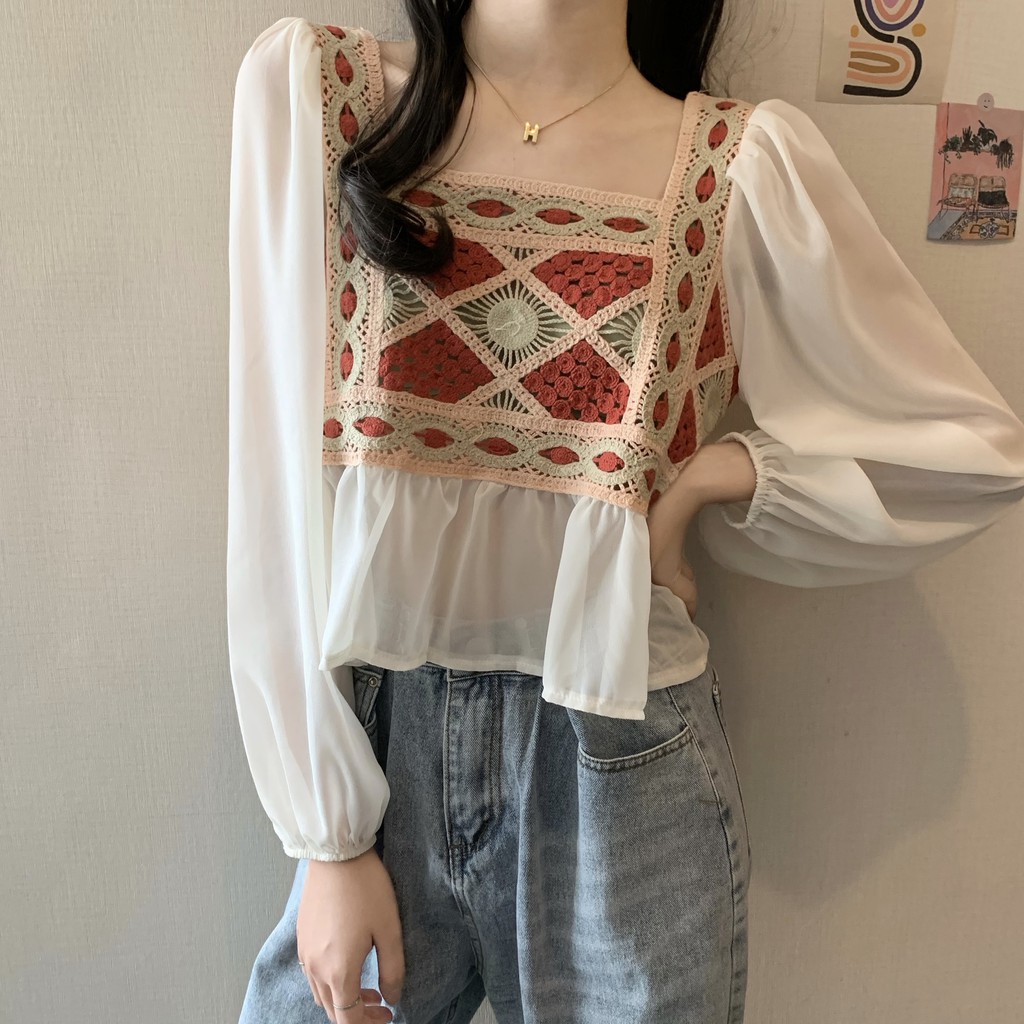 ÁO SƠ MI THỔ CẨM THỜI TRANG NỮ
