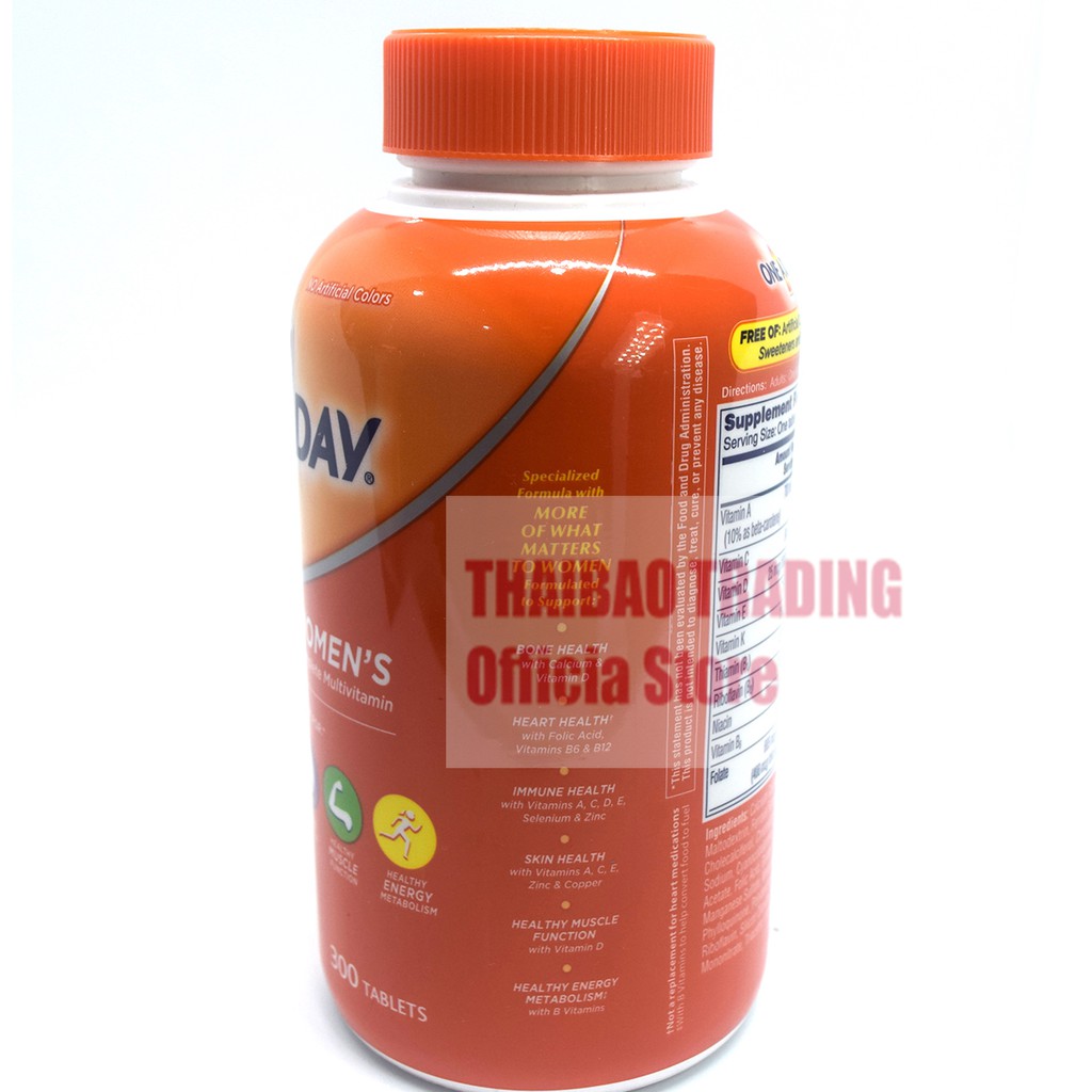 [MẪU MỚI] VIÊN UỐNG VITAMIN TỔNG HỢP CHO NỮ DƯỚI 50 TUỔI ONE A DAY MULTIVITAMIN 300 VIÊN | Thế Giới Skin Care
