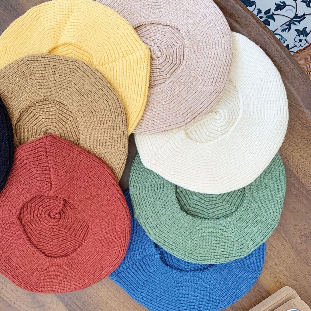 Mũ Beret Dệt Kim Màu Sắc Xinh Xắn Cho Bé