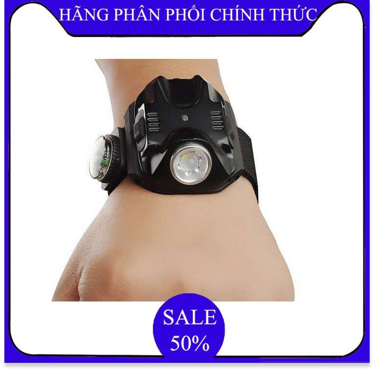 ✔️ Đèn pin đeo tay,Đèn Led Siêu Sáng đeo tay Kiêm La Bàn Phượt - DH2211 ()  - Bảo hành úy tín 1 đổi 1