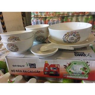 Bộ bát đĩa thìa sứ - KM của OMO