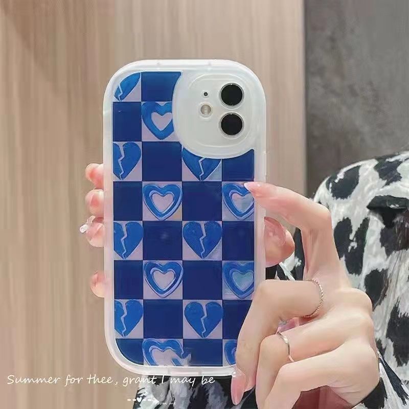 Ốp Điện Thoại Họa Tiết Trái Tim Kẻ Sọc Ba Màu Cho IPhone 12 13 11 Pro Max X Xs Max Xr 6012