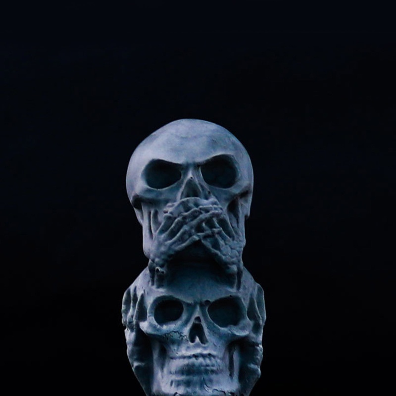 Khuôn Silicon Làm Đá In Hình Đầu Lâu Halloween 3D Độc Đáo