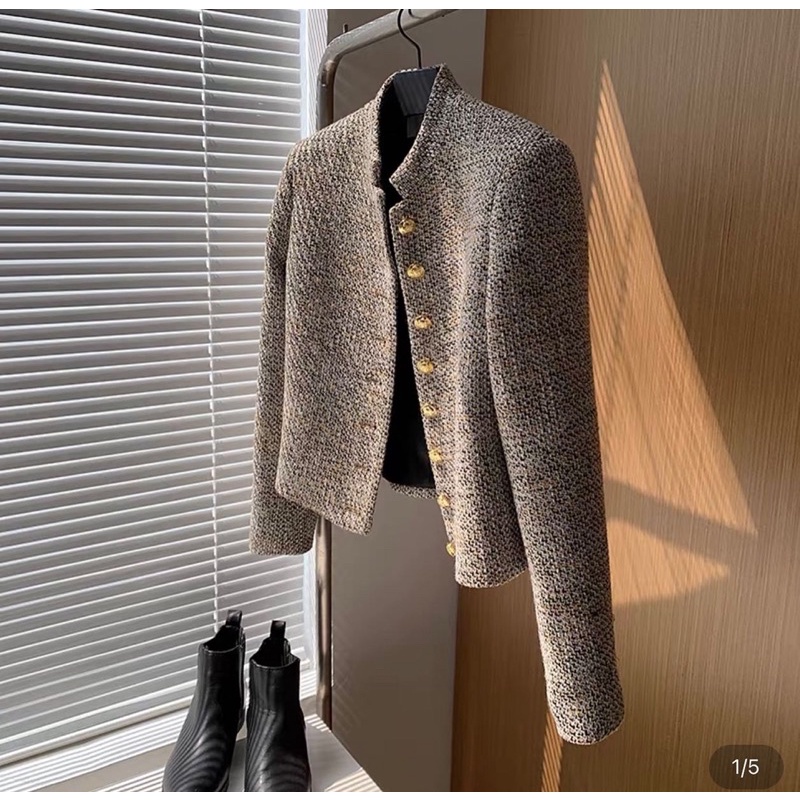 Áo dạ tweed khuy vàng tiêu Samhyewear