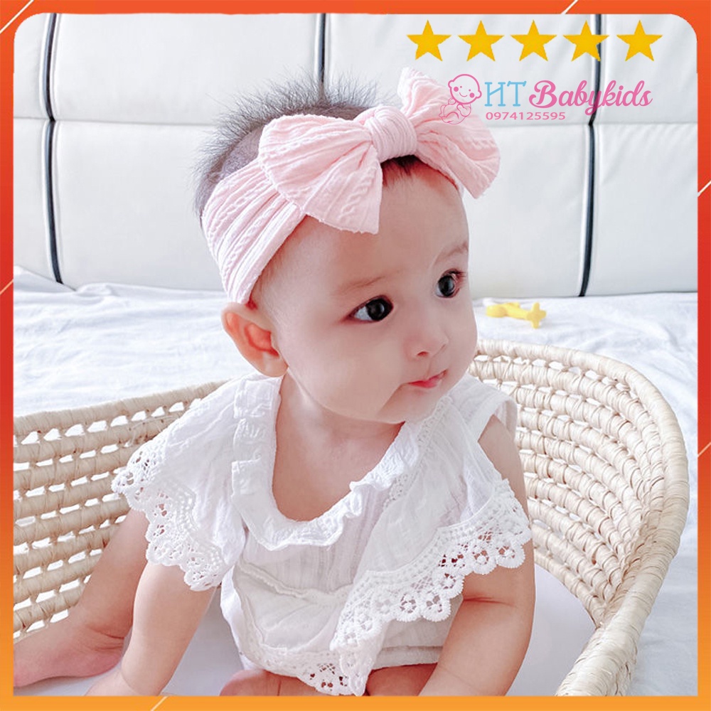 Băng Đô Turban Nơ Nhiều Màu Mềm Mại Cho Bé