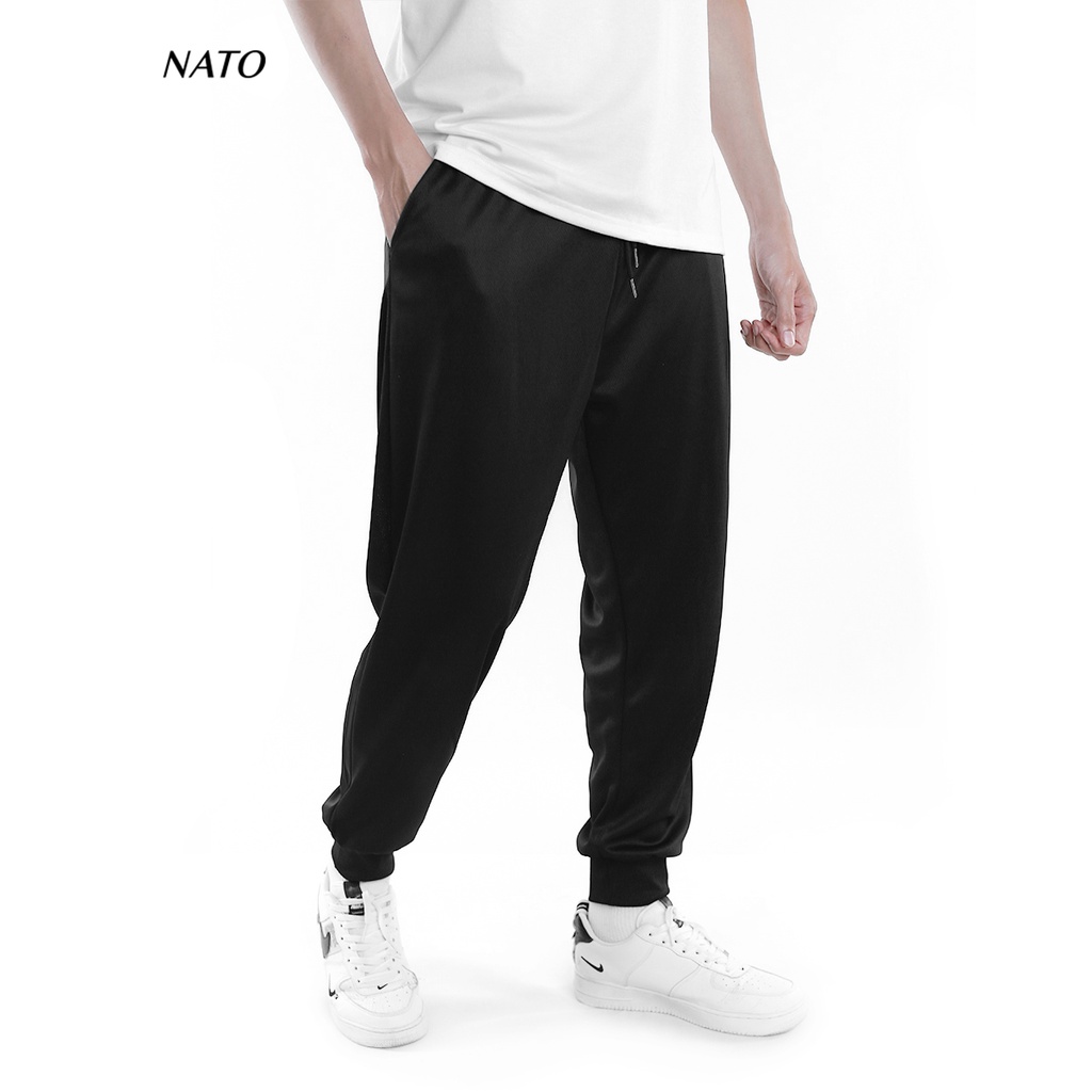 Quần Dài Thể Thao Nam FIT Cotton Vải Thun Lạnh Cao Cấp Trơn Basic Màu Đen Đẹp Quần Jogger Nỉ Vải Gió Có Túi Lỗ Khí NATO