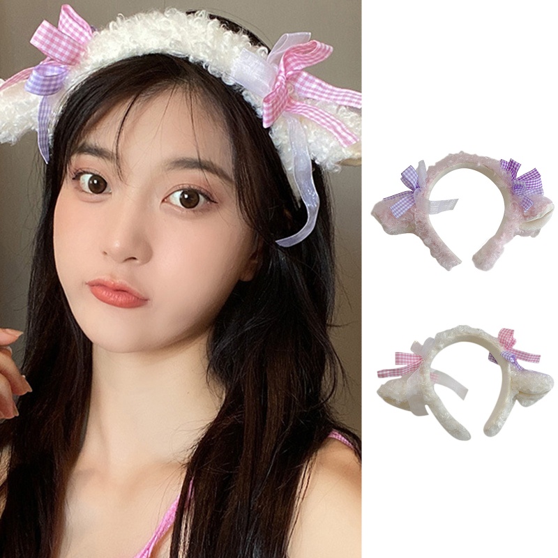 Băng Đô Cài Tóc Hình Tai Cừu Dễ Thương Cho Nữ