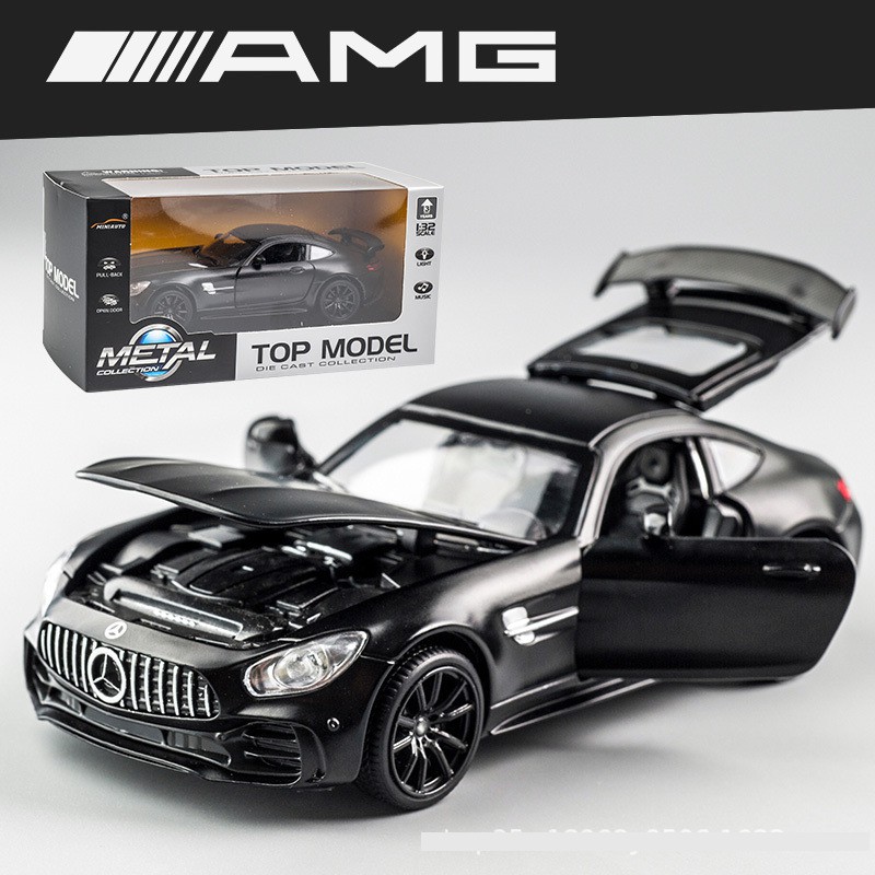 Xe mô hình Mercedes AMG GTR 1:32 hãng Miniauto khung kim loại, có đế trưng bày