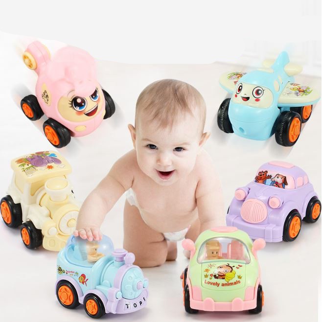 Bộ 6 Xe Mini kids toys - Những Người Bạn vui Vẻ - Dành cho Trẻ từ 1-5 tuổi - Động cơ bánh đà hoạt động trơn tru