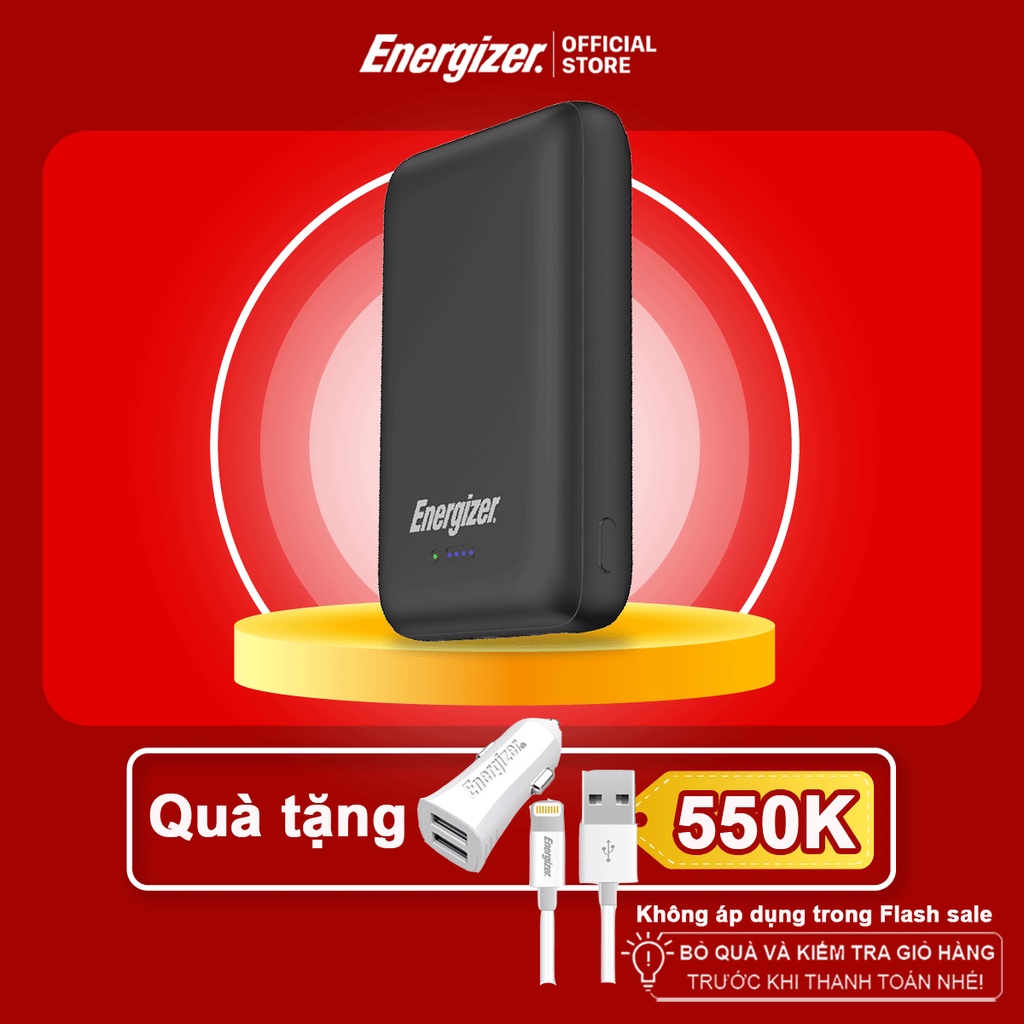 Pin dự phòng Energizer 10,000mAh QP10000PQ -tích hợp sạc nhanh đa nền tảng,thiết kế cốc hút giữ thiết bị-Hàng Chính Hãng