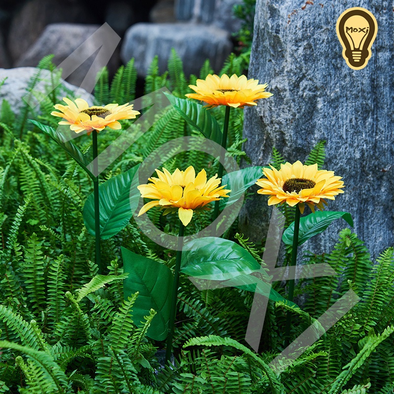 【LOẠI 1】Đèn LED Năng Lượng Mặt Trời Chống Thấm Nước Hình Hoa Hướng Dương Dùng Trang Trí decor Sân Vườn , ban công MOXI.