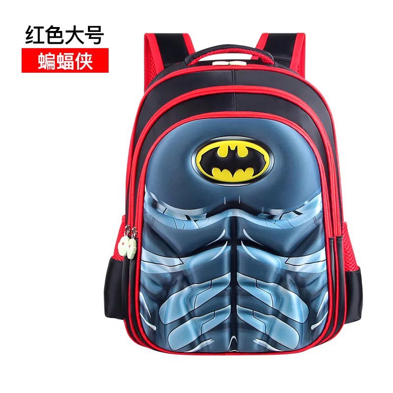 Balo cho bé trai đi học tiểu học in hình 3D người dơi ALIBABY TE7