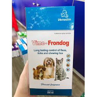 Vime Frondog - xịt trị ve, bọ chét ở chó mèo chai 250ml
