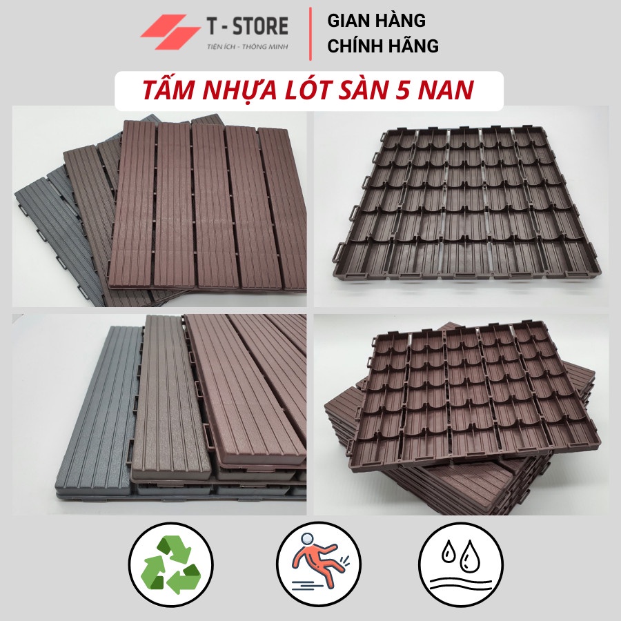 Tấm nhựa lót sàn ban công SIENNA-  Loại mới chống trơn trượt bể bơi, sân vườn, sân thượng, nhà tắm