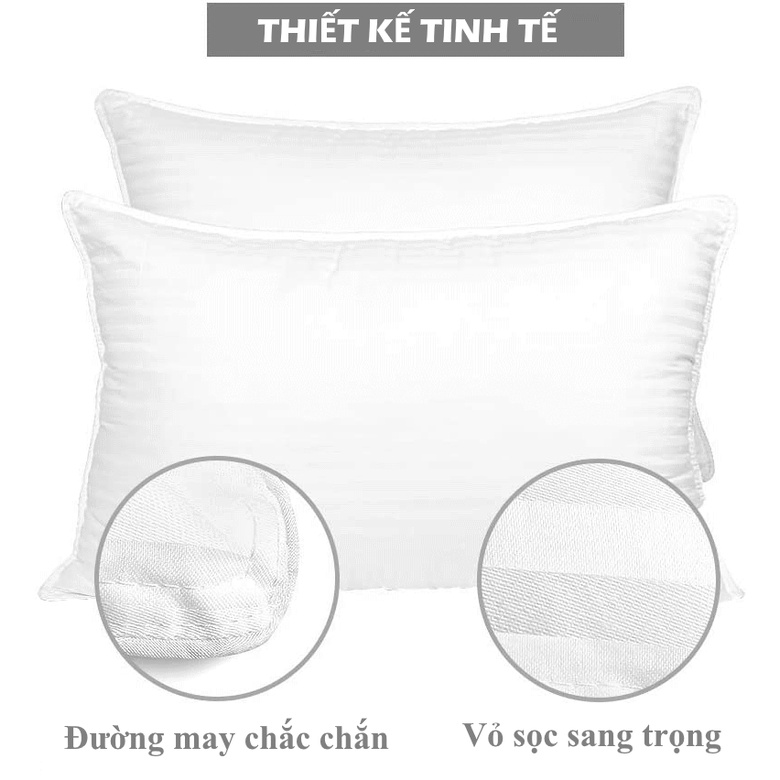 Ruột gối nằm lông vũ nhân tạo Microfiber, gối massage siêu mềm, chuẩn khách sạn 5 sao, giá dùng thử hấp dẫn