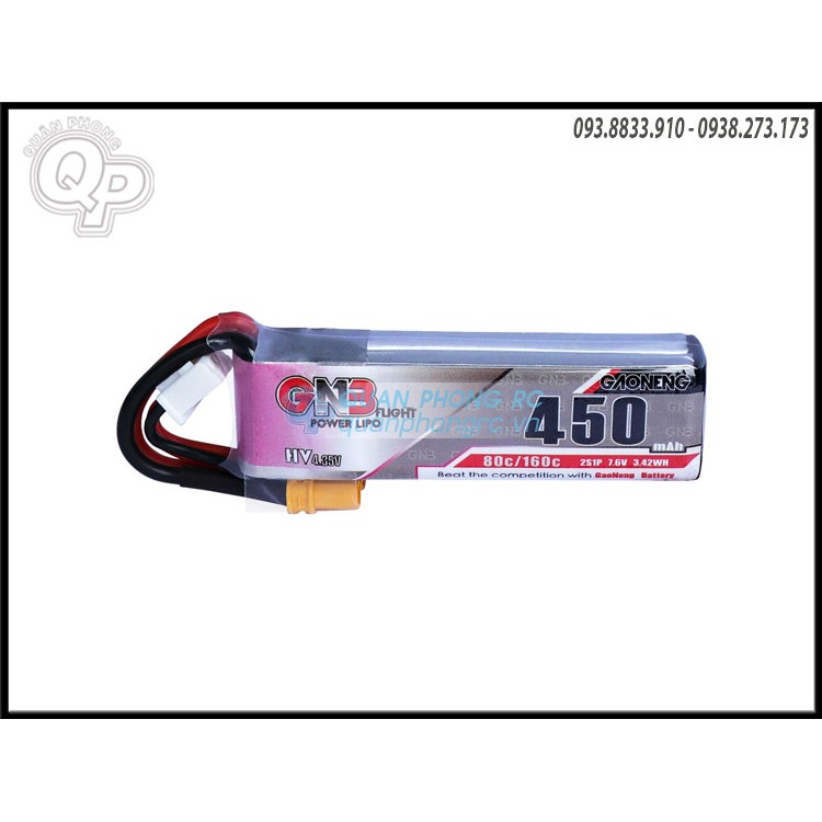 Pin GNB 2S - 450mAh - 80C