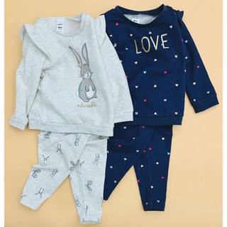Bộ nỉ tay dài quần legging bé gái cart£r