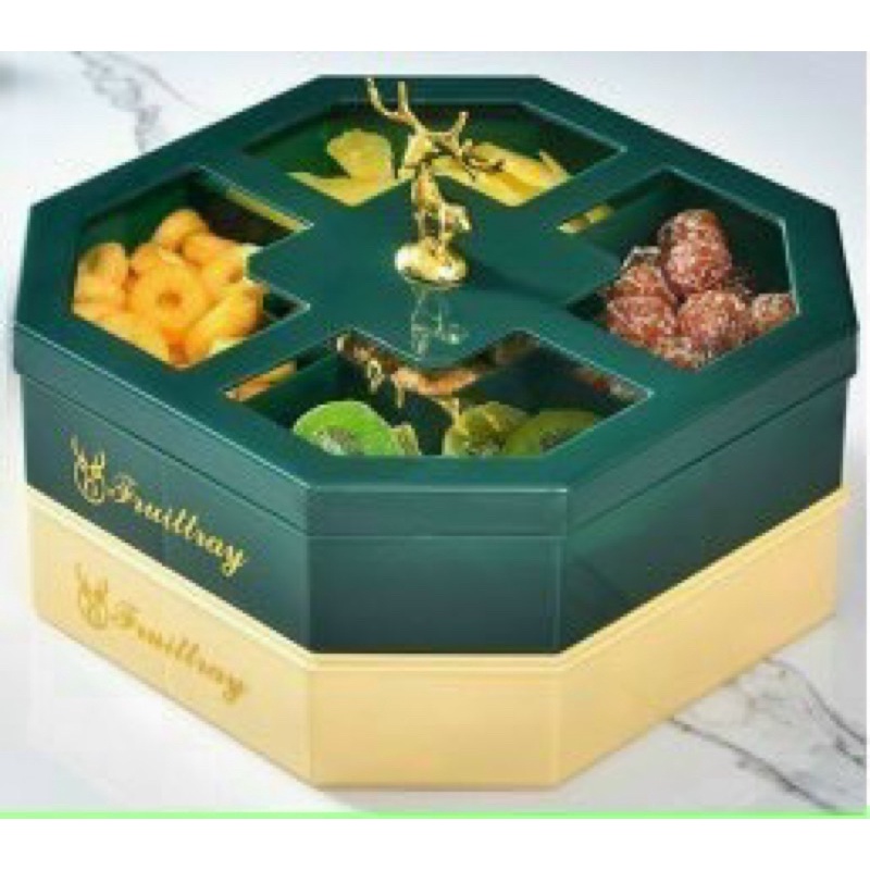 Khay mứt tết khay đựng Ômai Tết hình hươu 2 tầng Huydecor