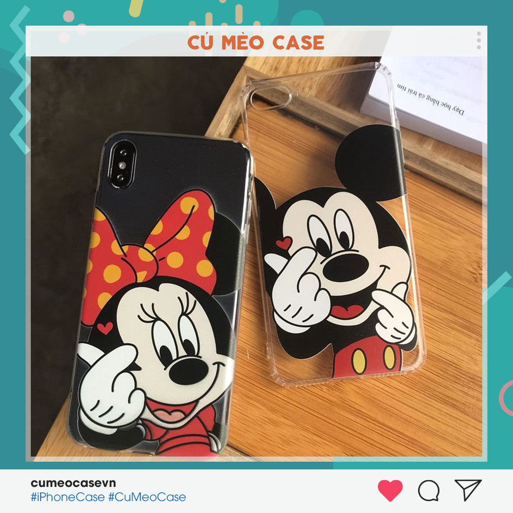 Ốp mickey đôi trong dẻo dành cho iPhone 7/8 iPhone 7/8 Plus iPhone X/Xs/Xr/XsMax iPhone 11/11 Pro/11 Promax