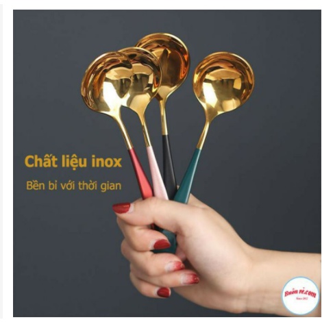 Thìa inox mạ vàng phối màu Hàng Đẹp