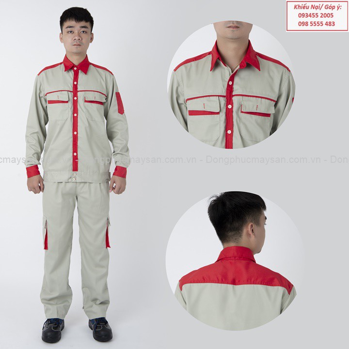 Bộ quần áo bảo hộ lao động phối màu - SB04