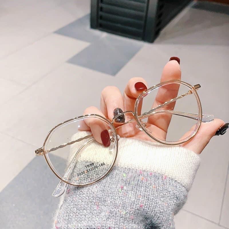 Kính mắt mèo gọng kim loại chống tia UV Không độ thời trang