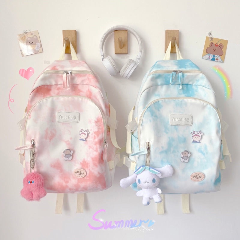 Balo loang màu chống thấm nước tặng kèm 5 pin cài+ 1 gấu treo