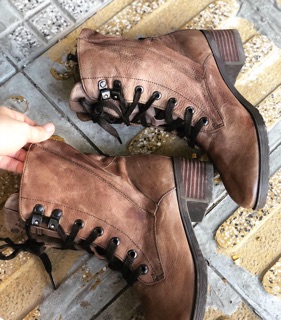 Giày bốt chiến binh hãng BUFFALO da thật size 36,5-37