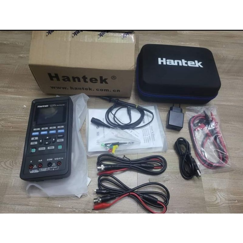 Máy hiện sóng Hantek oscilloscope 2D42:40MHz - 2 CH kèm đồng hồ vạn năng và Nguồn tín hiệu