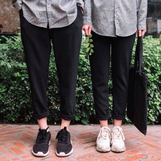 QUẦN BAGGY KAKI SUÔNG BASIC ĐEN/BE UNISEX