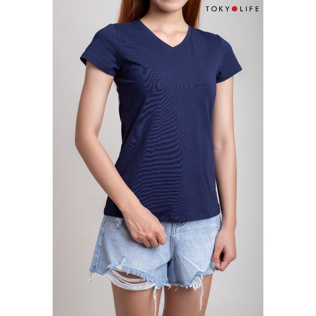 [Mã WABRTKL11 giảm 10% đơn 250K] Áo T-Shirt Nữ cổ tim TOKYOLIFE G1/I9TSH500G | BigBuy360 - bigbuy360.vn
