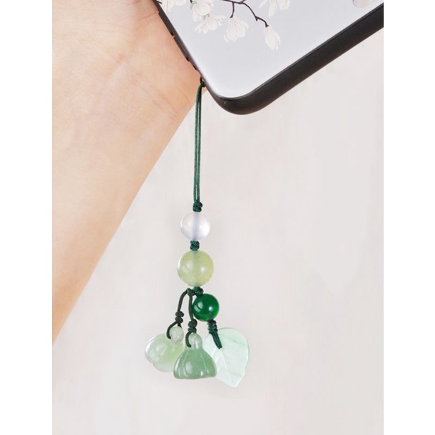 Móc khóa phong thủy, dây đeo điện thoại, balo, túi xách, ví cầm tay hình đài sen ANMK03