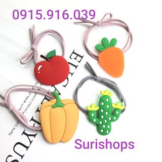 Set 2 Buộc Tóc trái cây, Cột Tóc Nữ Hình Trái Cây Mềm
