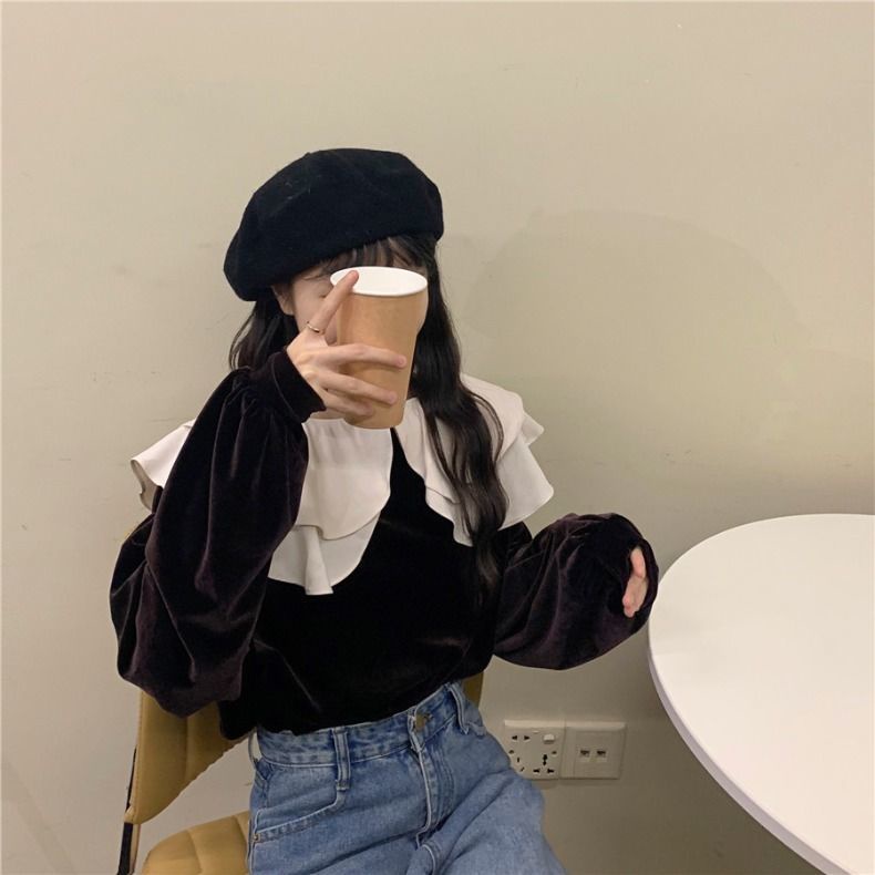 MỚI Áo sơ mi nữ tay dài dáng rộng phong cách Hàn Quốc